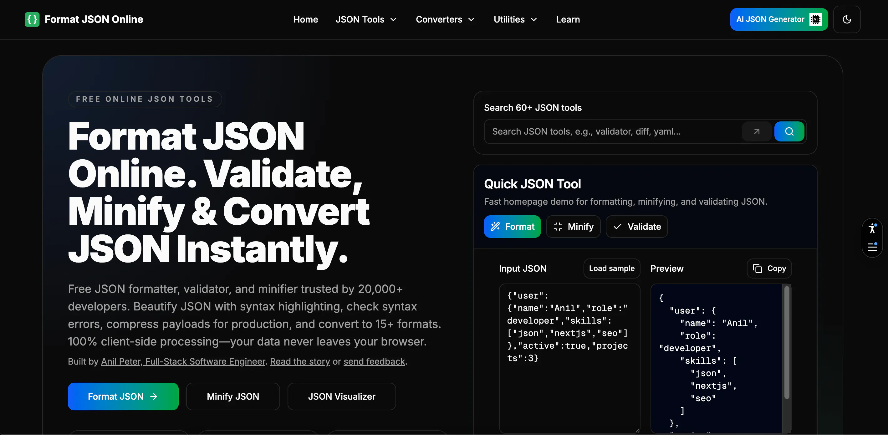 Free JSON formatter & validator gallery image