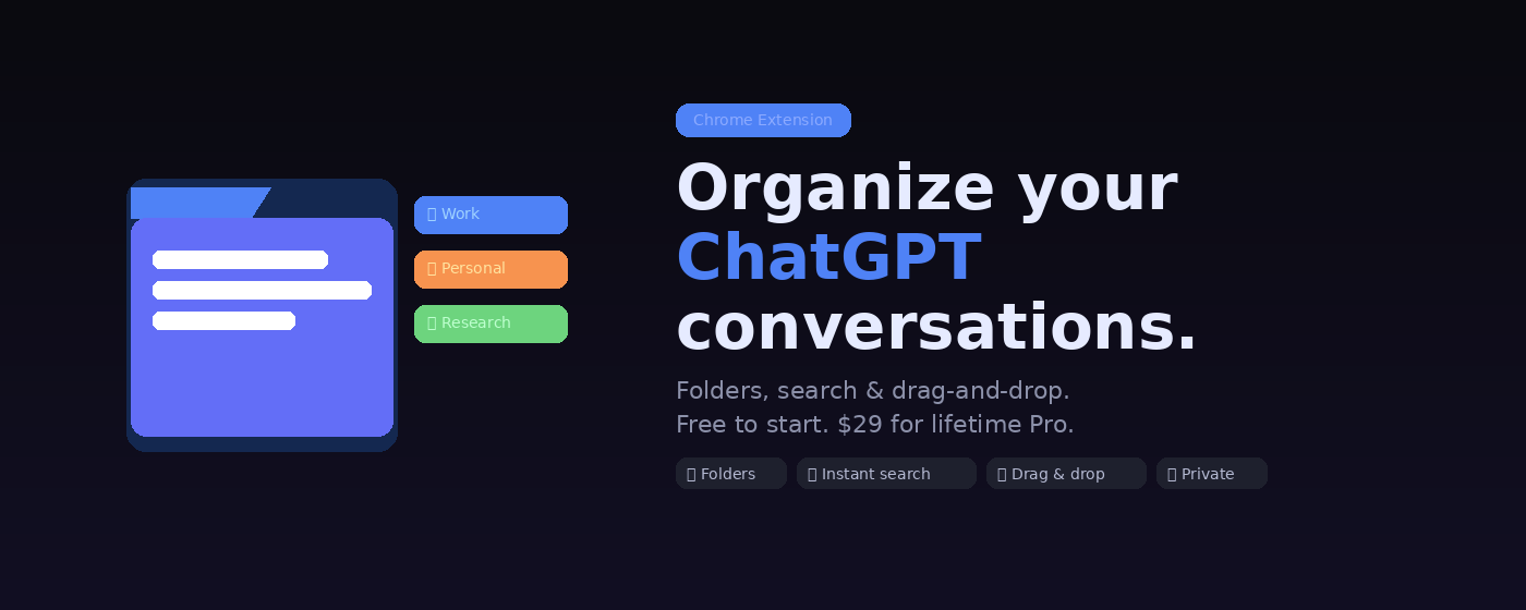 ChatFolders – Organize ChatGPT gallery image