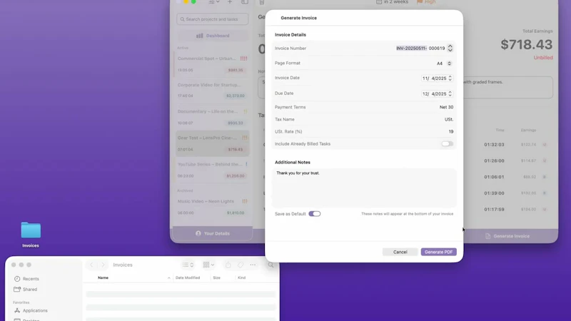TimeBill screenshot 1 (video preview)