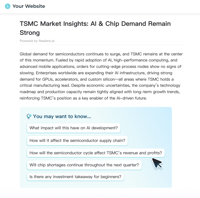Readmo.ai - Main product screenshot demonstrating key features and user interface