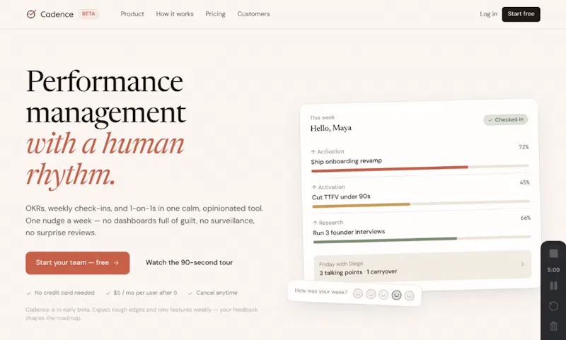 Cadence OKR screenshot 1 (video preview)
