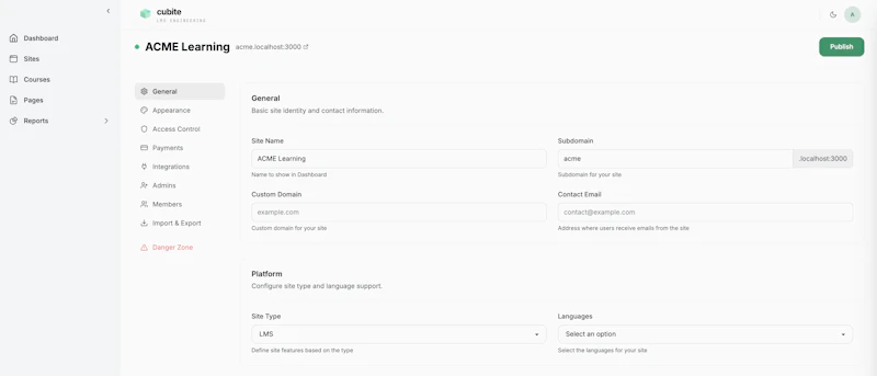 Cubite LMS screenshot 2