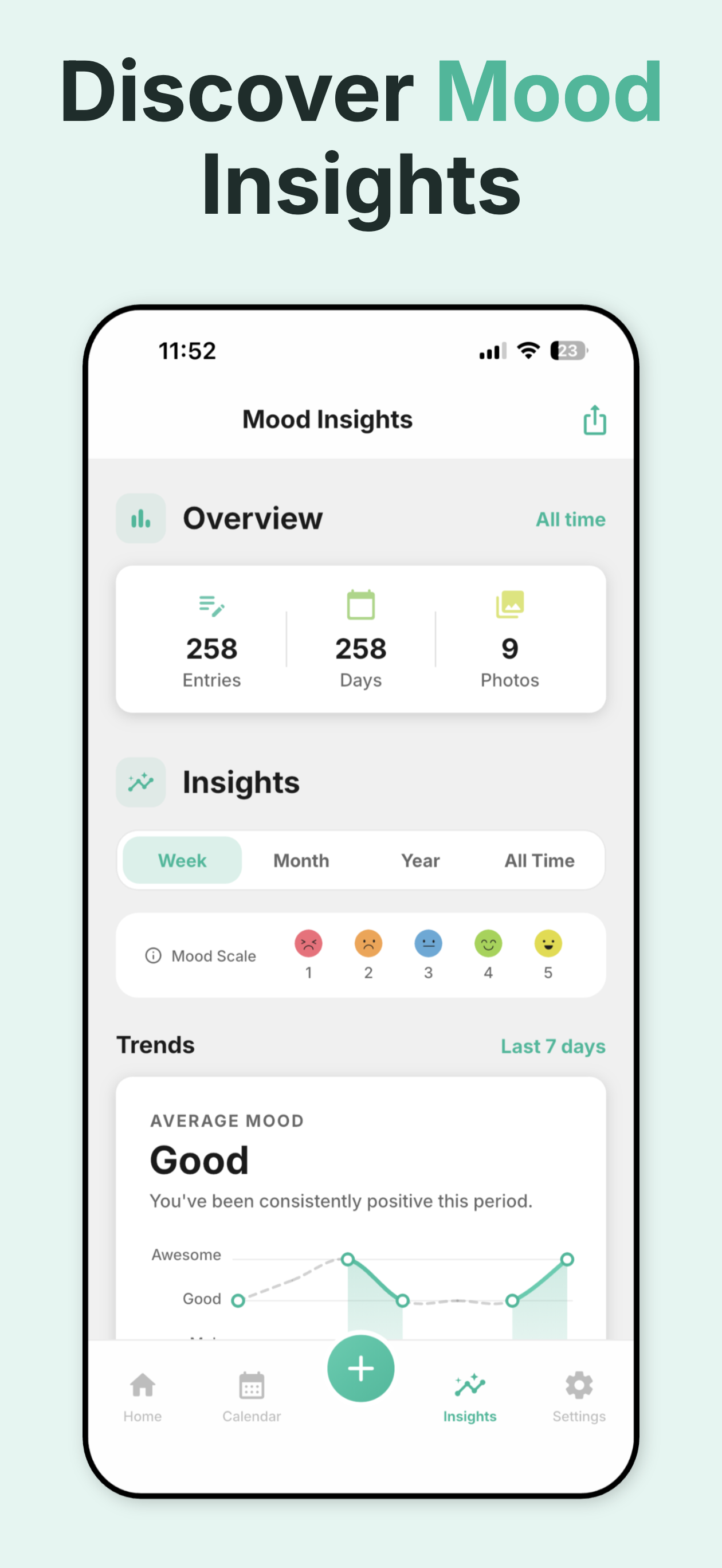 DearMood — Mood Tracker - Screenshot 5 showing product features and functionality