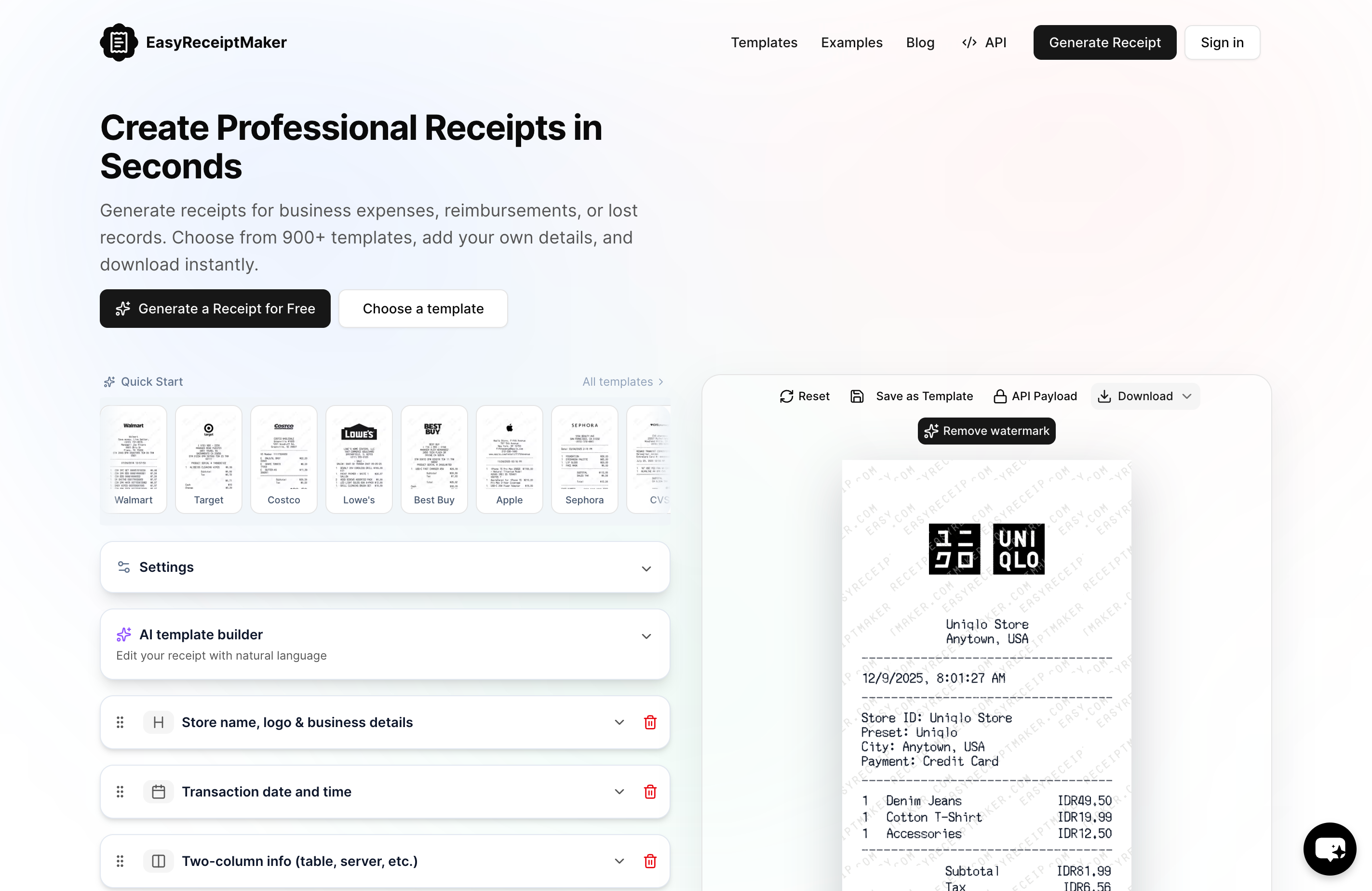 EasyReceiptMaker - Screenshot 2 showing product features and functionality