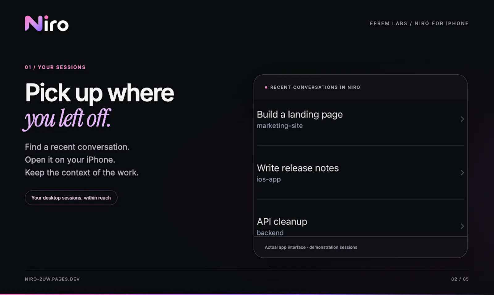 Niro screenshot 1