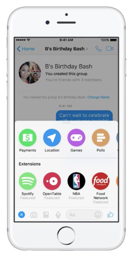 Messenger Chat Extensions gallery image