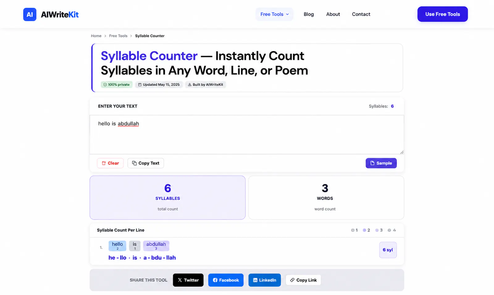 Instant Syllable Counter screenshot 3