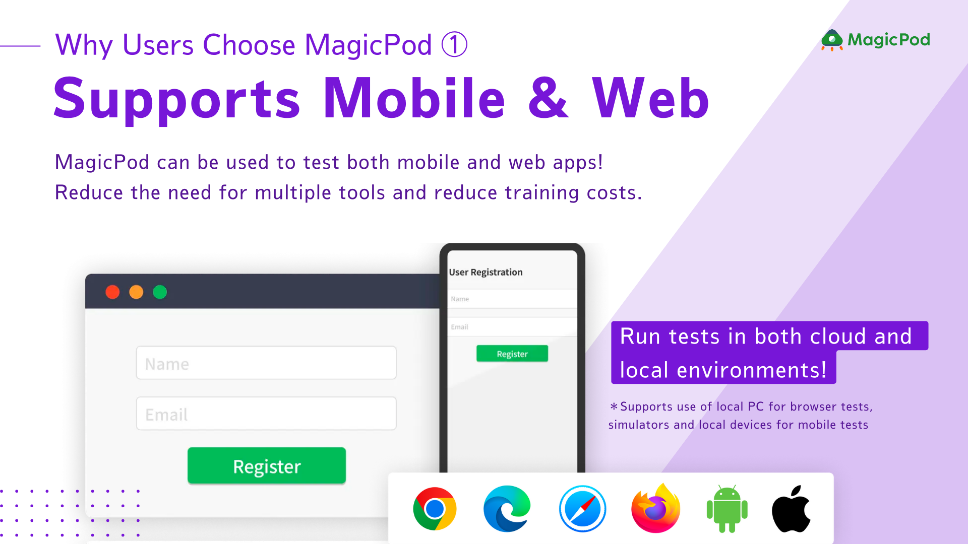 MagicPod - 모바일 및 웹 앱에 대한 코드 No-Code E2E 테스트 자동화 미디어 3