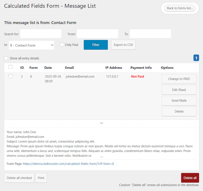 Calculated Fields Form screenshot 6