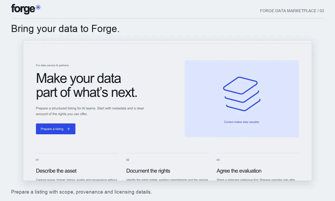 Forge Data Marketplace gallery image