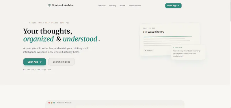 Notebook Archive screenshot 1