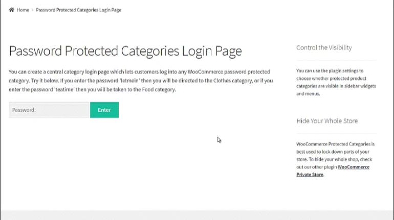 WordPress Password Protected Categories