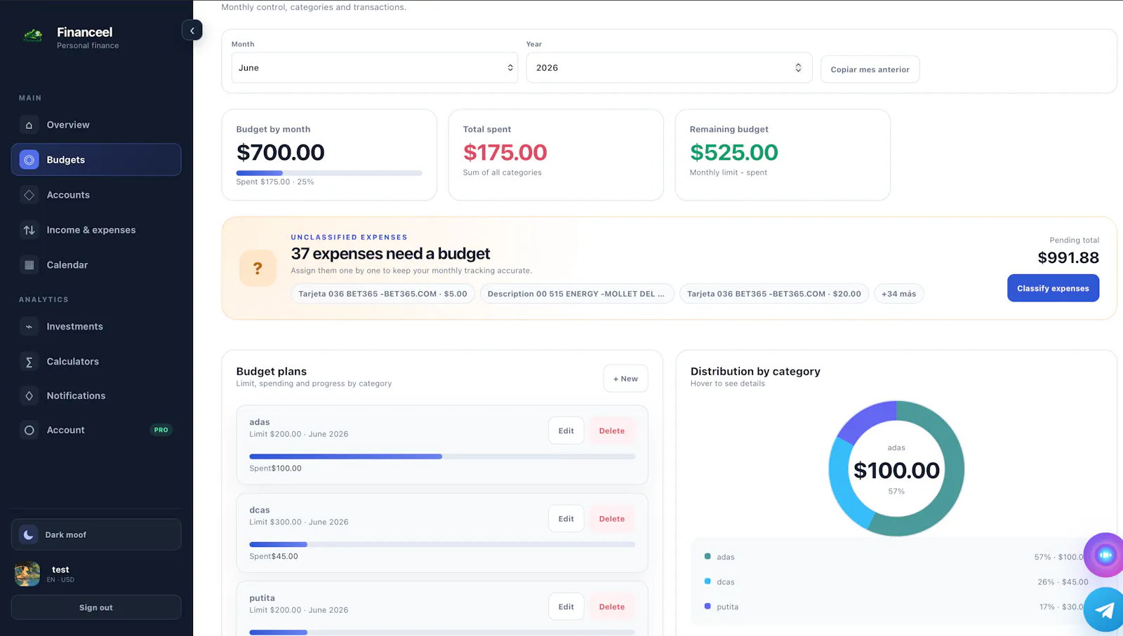Financeel screenshot 2