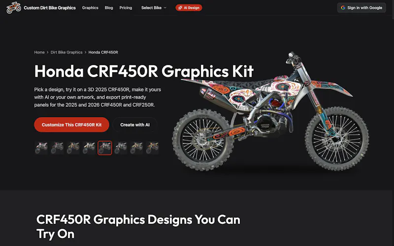 Custom Dirt Bike Graphics AI screenshot 4