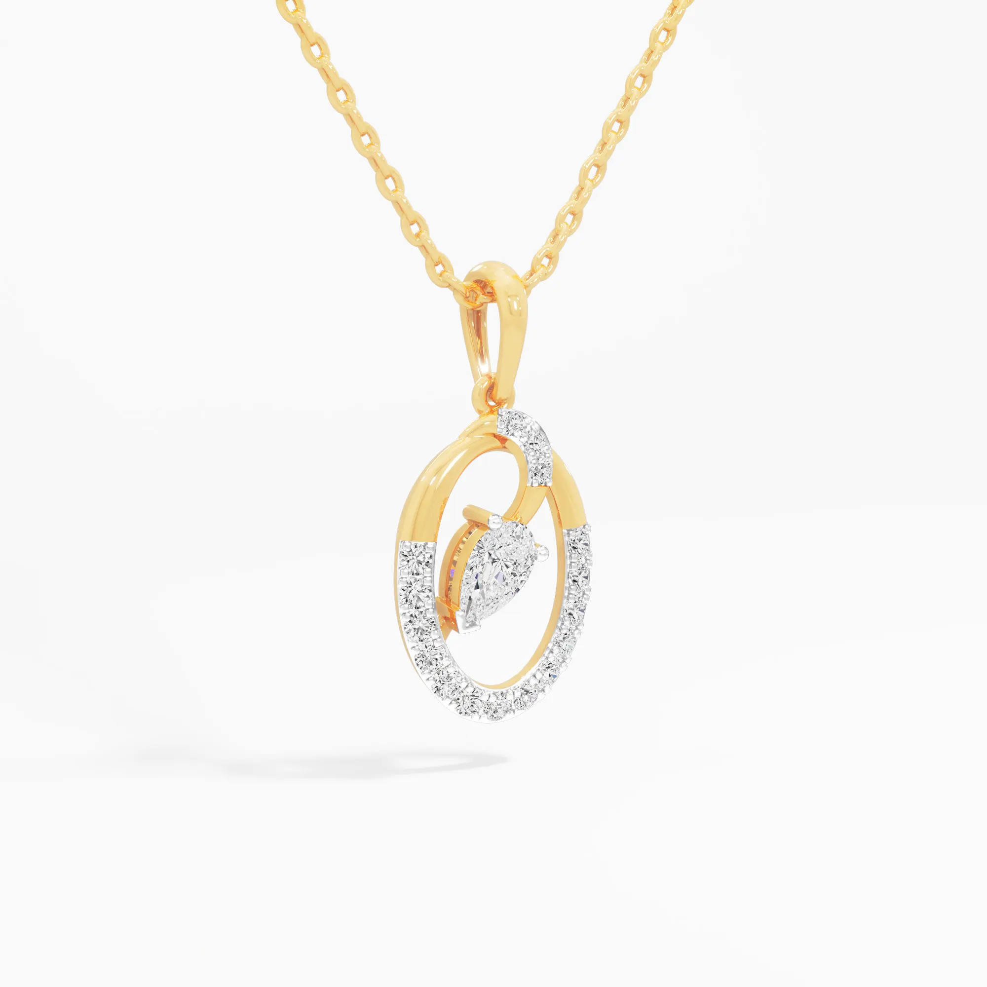 Diamond Pendant in 9KT Yellow Gold
