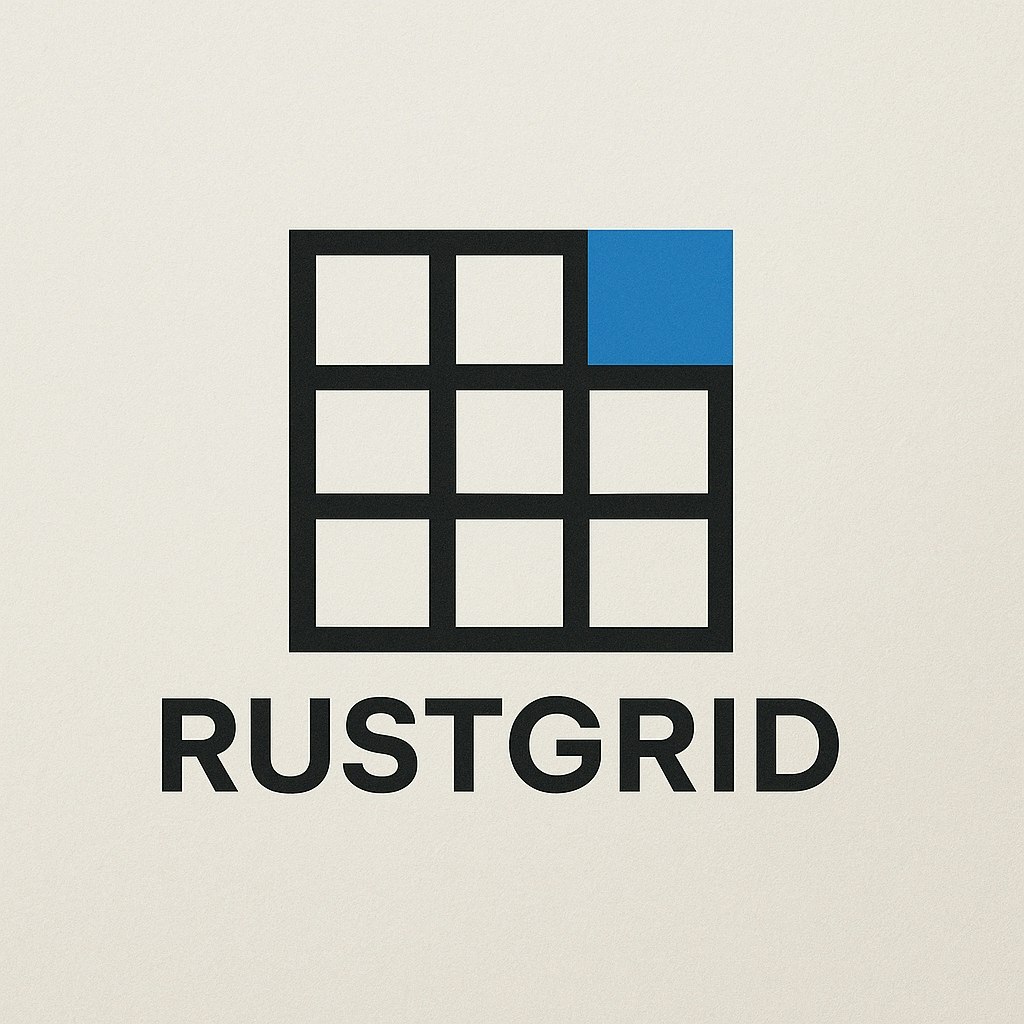 RustGrid - Product Hunt launch logo and brand identity
