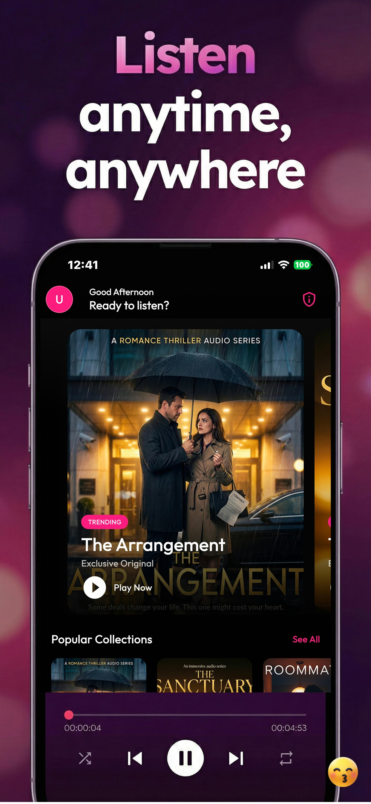 AfterKiss - Listen Audio Stories - Screenshot 5 showing product features and functionality