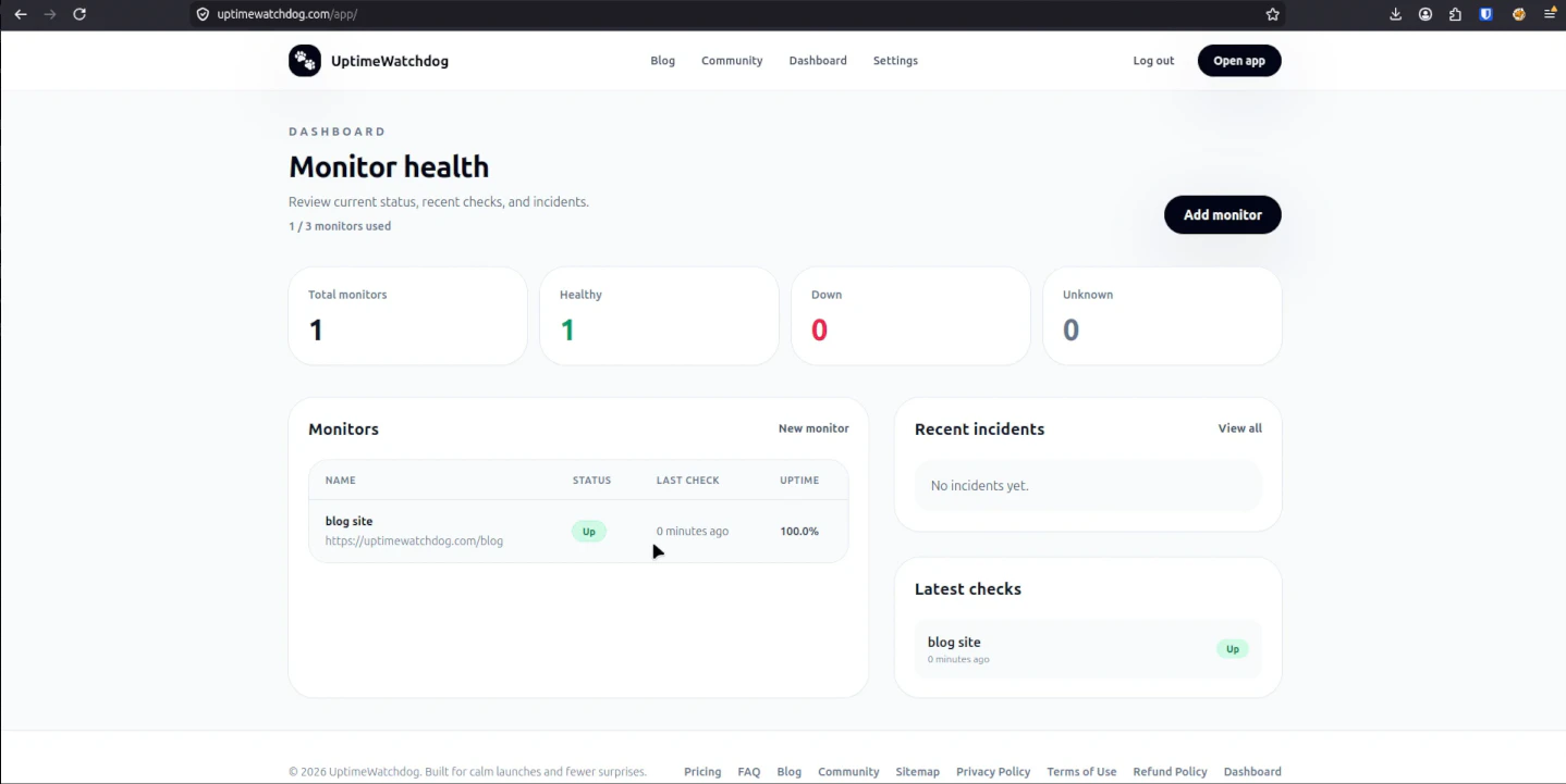 UptimeWatchdog screenshot 2