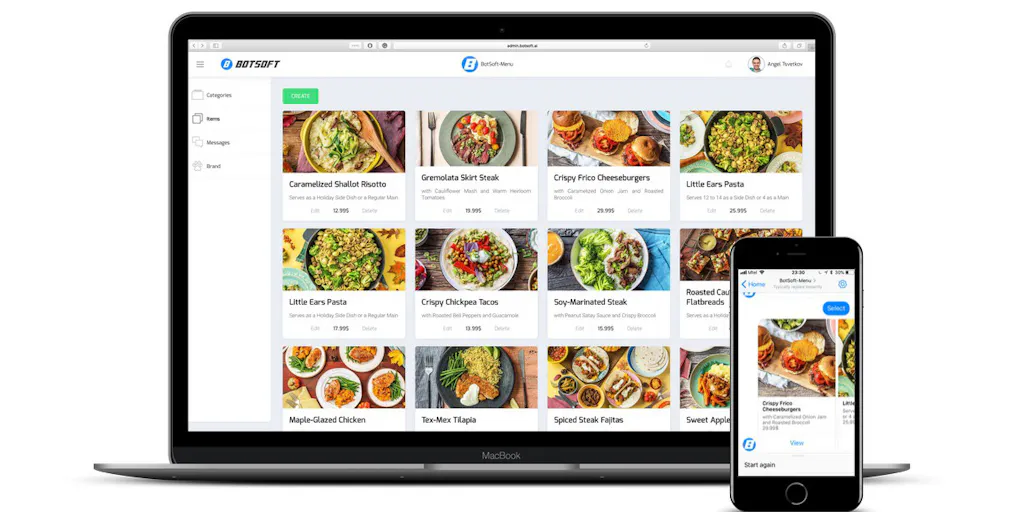 Menu Based Bot BotSoft: Facebook Messenger chatbot that presents restaurant's menu ...