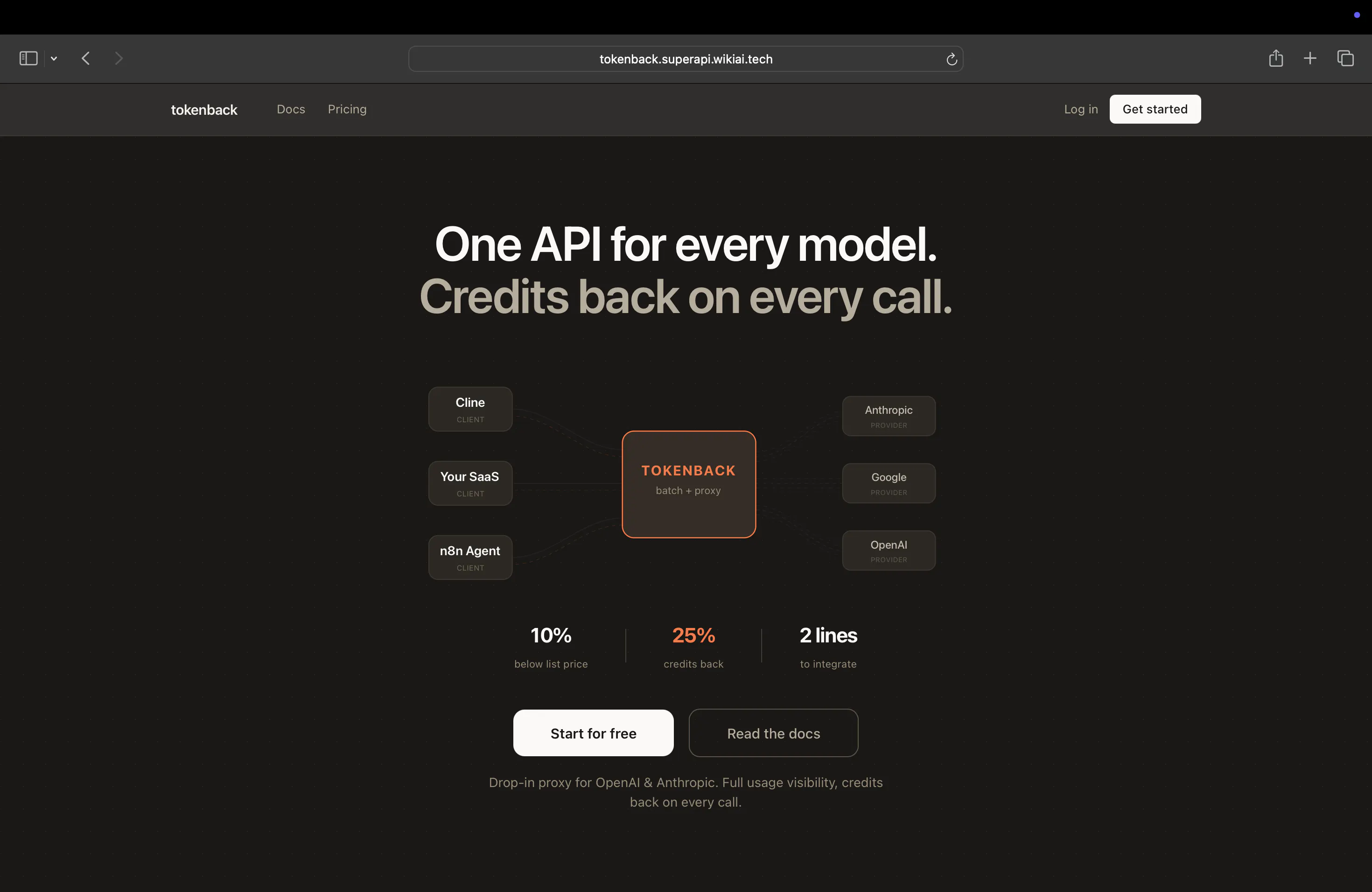 TokenBack product banner