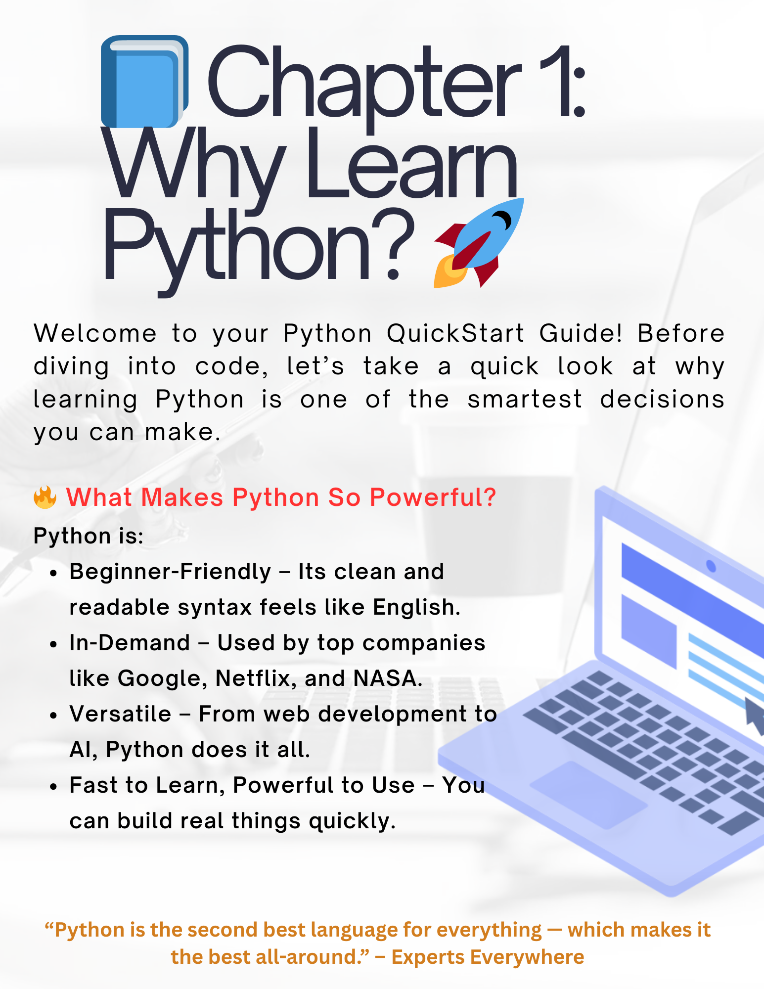Python QuickStart Guide - Impara Python più velocemente con una guida pulita e focalizzata per i principianti media 3