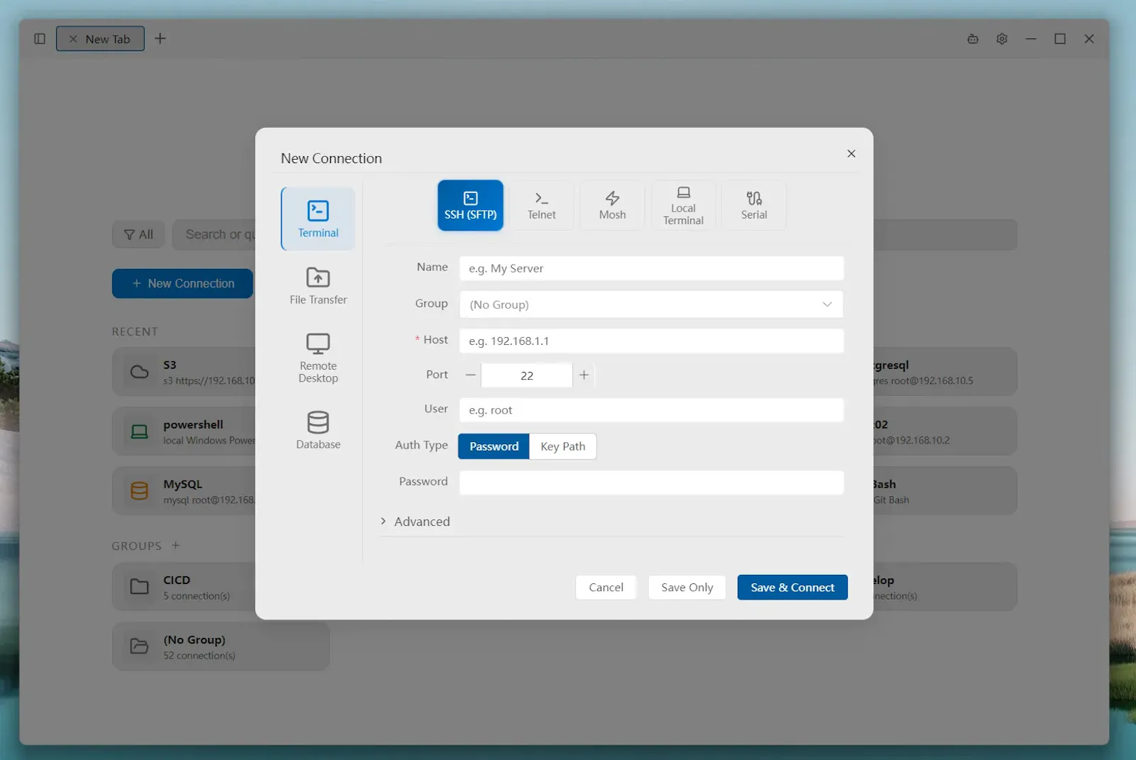 uniTerm screenshot 2