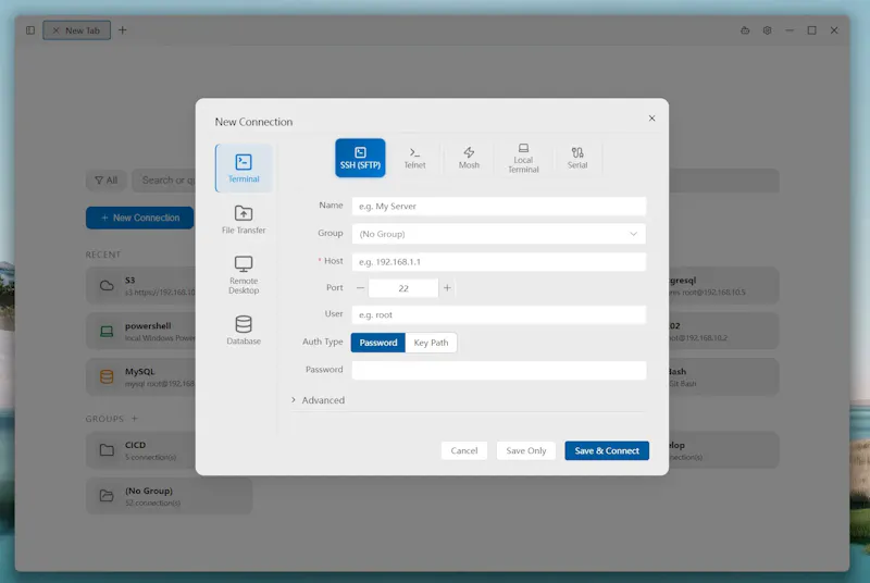 uniTerm screenshot 2