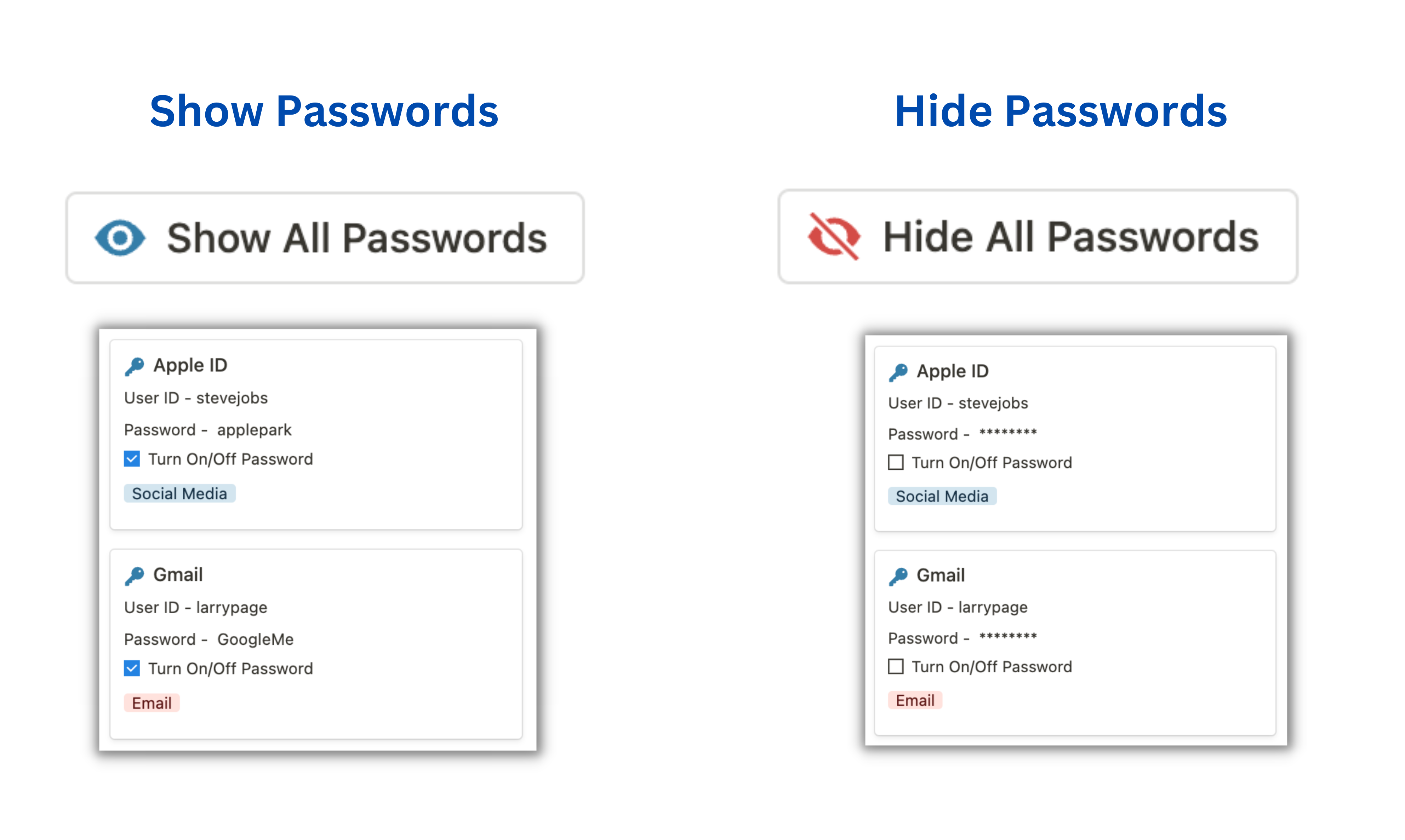 Media Mật khẩu Vault - Lưu trữ tất cả ID người dùng, email và mật khẩu của bạn trong khái niệm 5