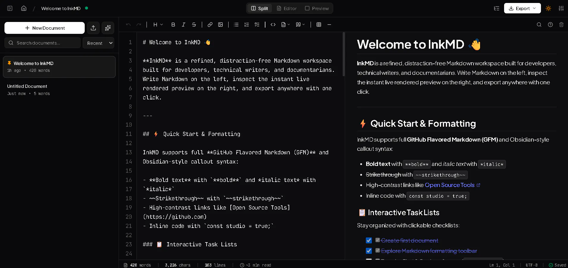InkMD — Markdown Editor gallery image