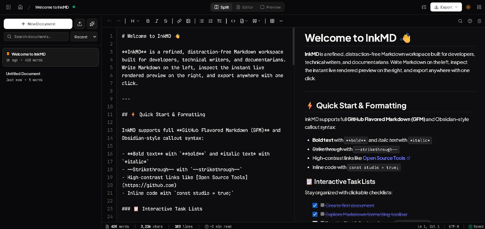 InkMD — Markdown Editor screenshot 3