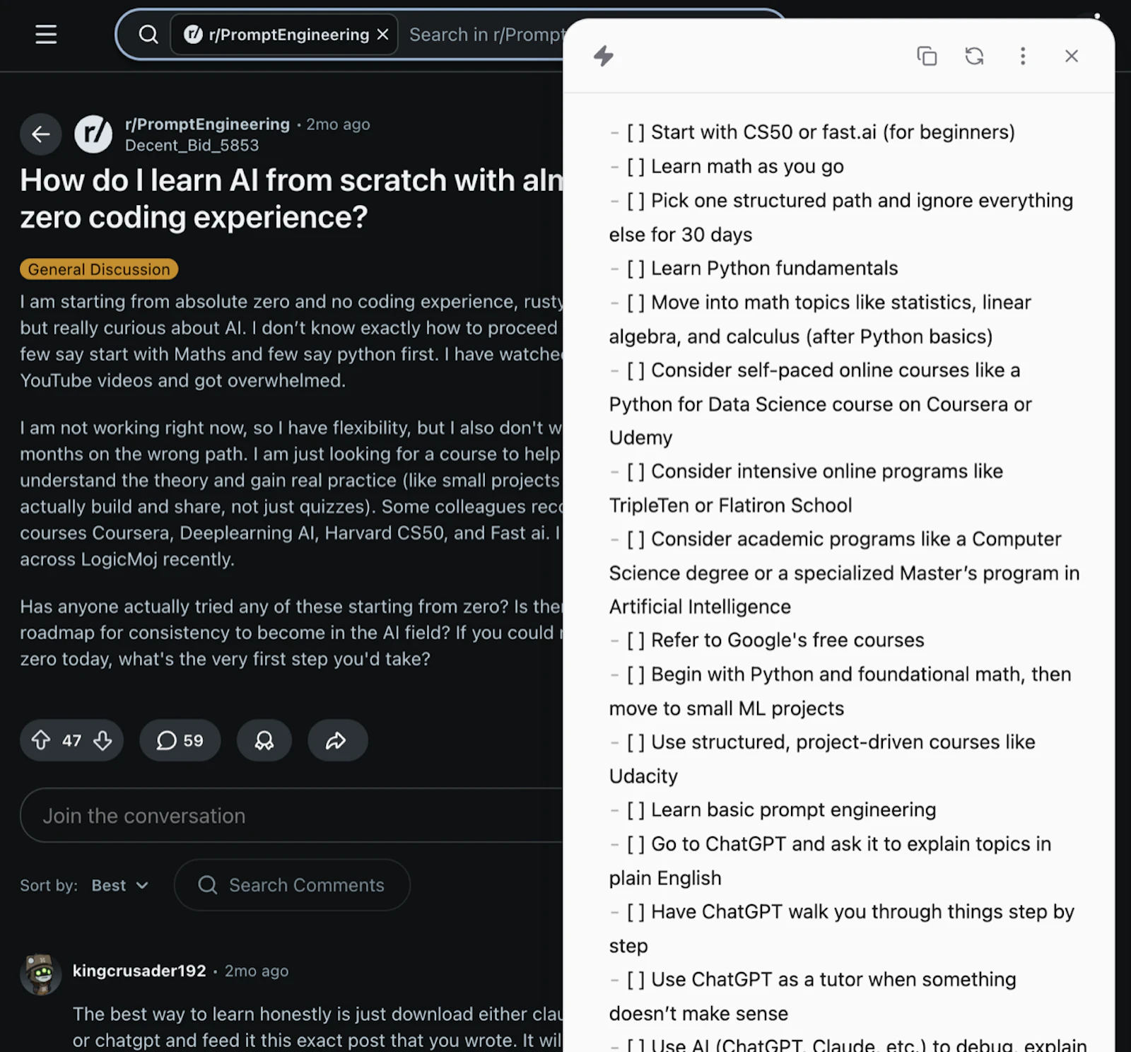 Plain Markdown screenshot 1