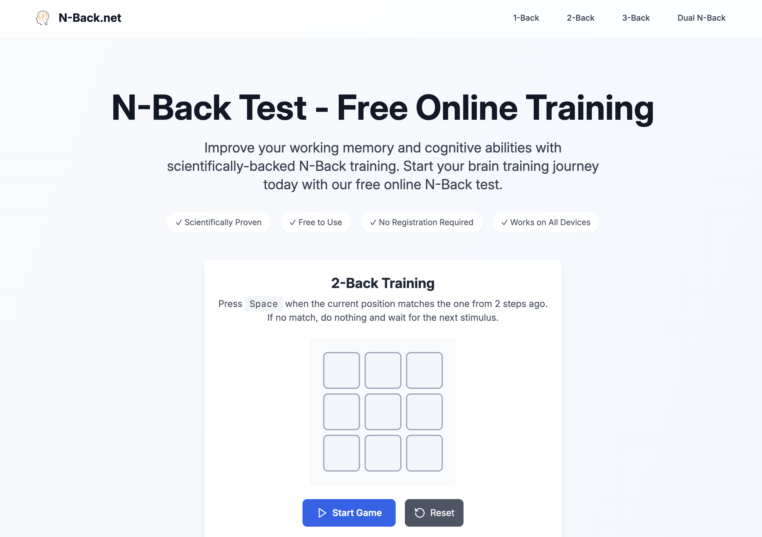 Back - Een minimalistisch dubbele N-back-game voor het trainen van je hersenen media 1
