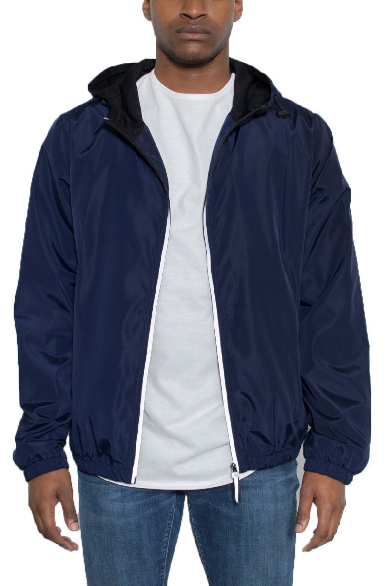 Reflective Zipper Windbreaker Navy