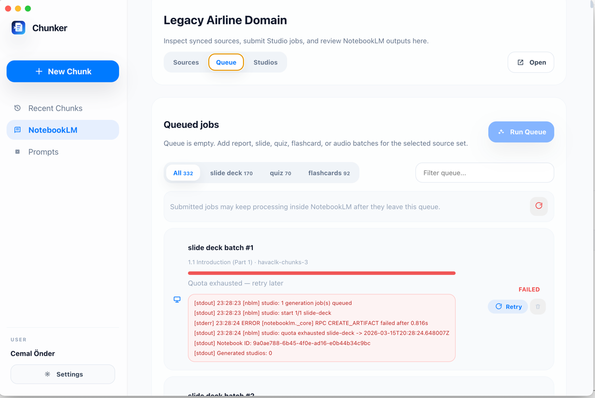 NotebookLM Chunker - Screenshot 5 showing product features and functionality