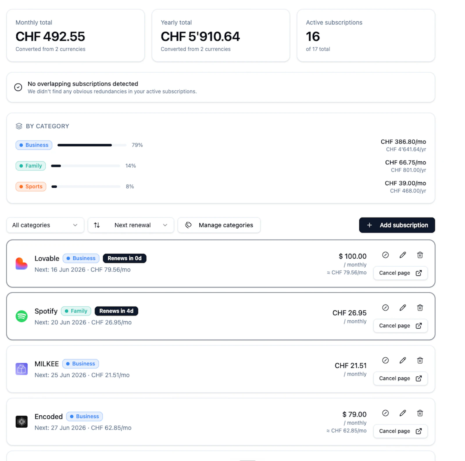SubscriptionKeeper  screenshot 5