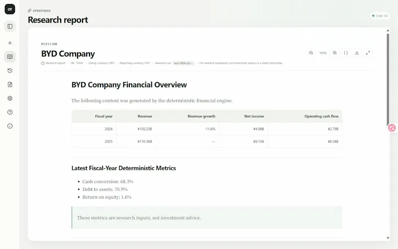 OpenThesis — AI Company Research screenshot 2