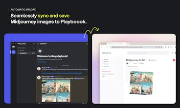 Capture d&rsquo;écran de la synchronisation Playbook et Discord, permettant une connectivité transparente pour les projets créatifs.