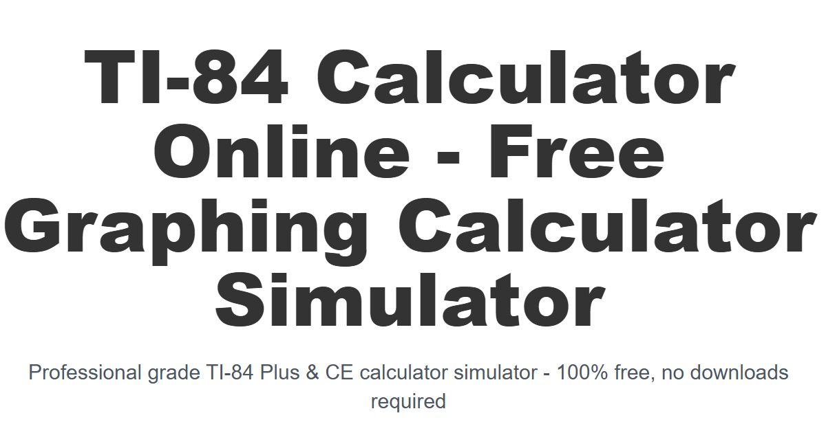 TI 84 Calculator Online gallery image