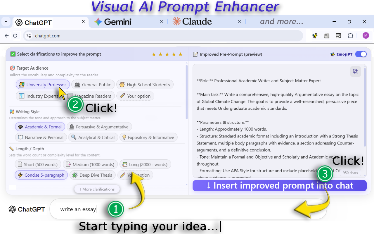 Visual Prompt Builder for GPT — EmojiPT gallery image