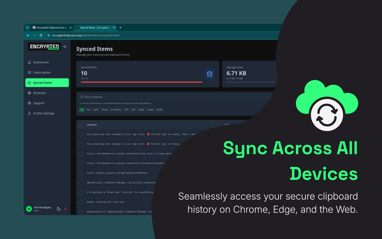 Encrypted Clipboard Manager - Screenshot 2 showing product features and functionality