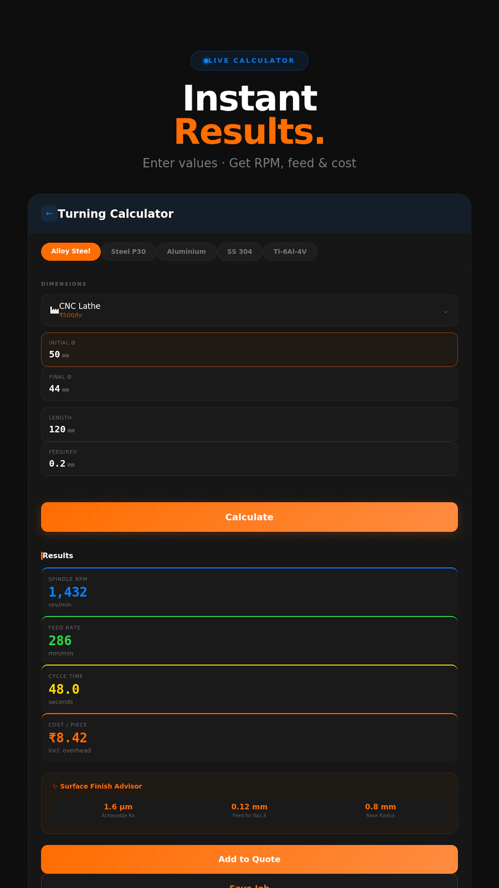 MachIQ CNC Cycle Time Pro screenshot 1