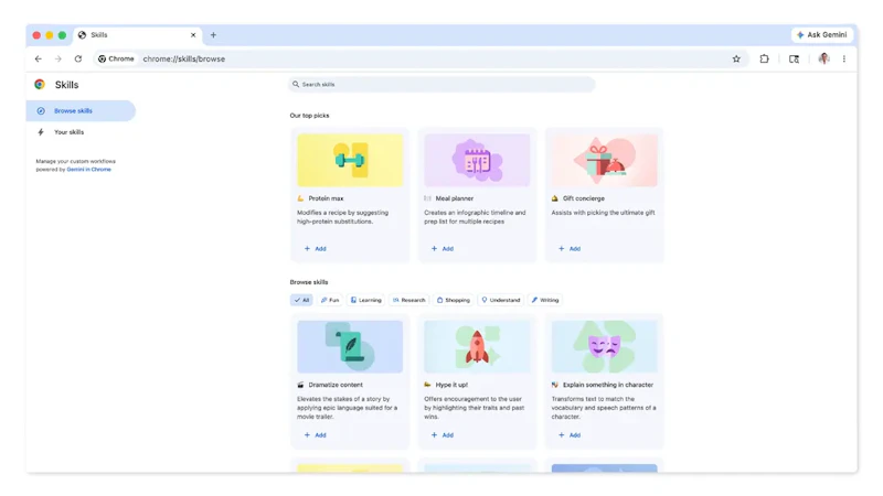 Google Chrome Skills screenshot 5