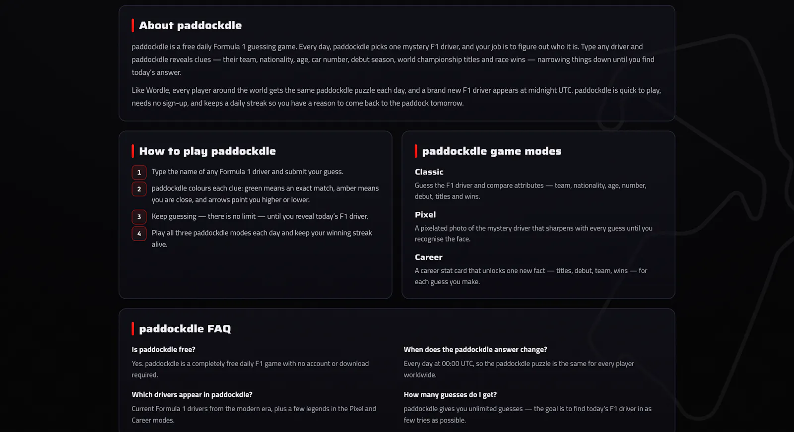 Paddockdle — Daily F1 Driver Guessing screenshot 4
