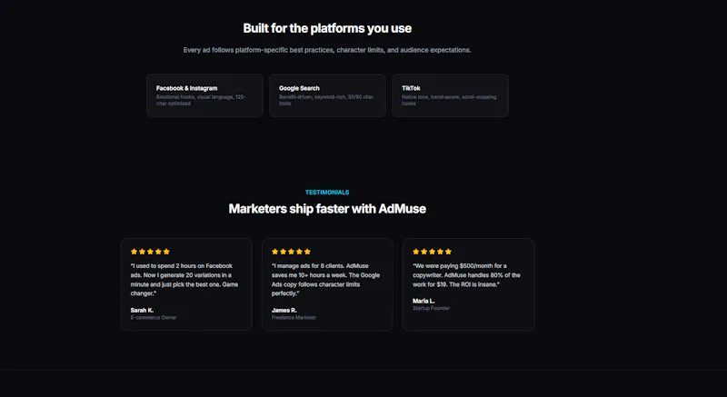AdMuse screenshot 2
