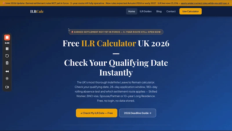 Indefinite Leave to Remain Calculator UK screenshot 1 (video preview)