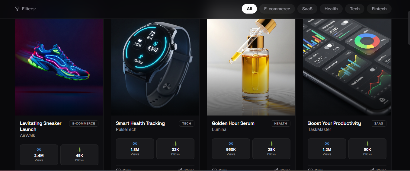 Viral Ad libray - Screenshot 2 showing product features and functionality