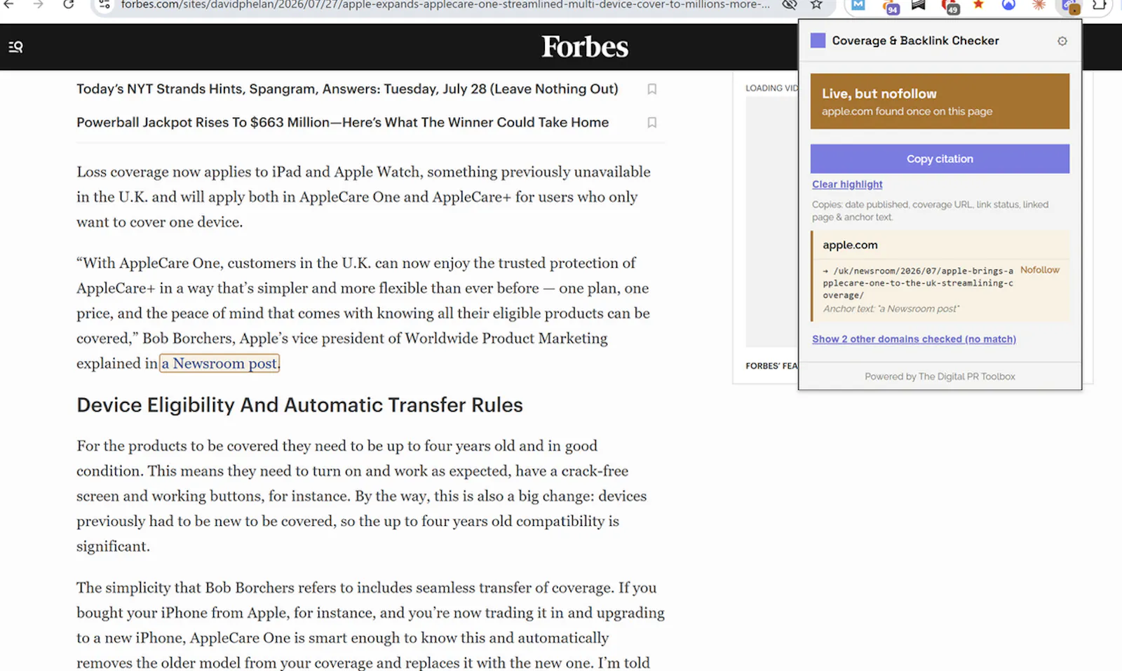 Coverage & Backlink Checker screenshot 2