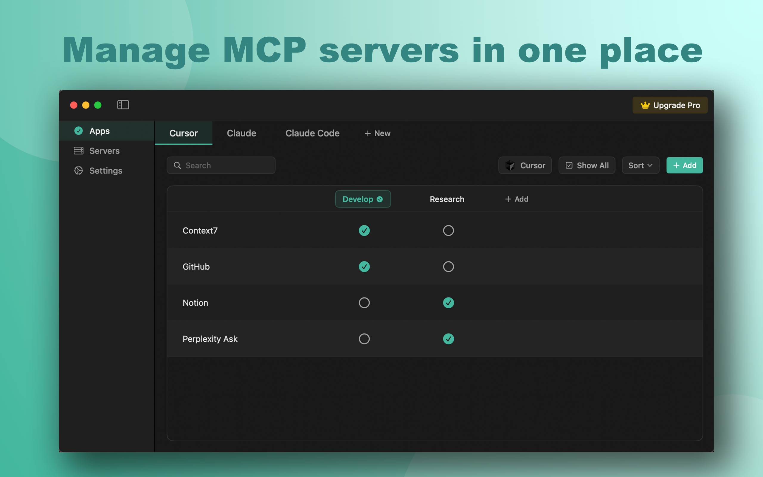 Media MCP một - Trình quản lý máy chủ MCP trên macOS 1