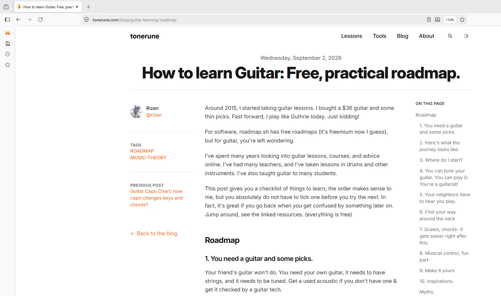 Tonerune is live! Free guitar lessons. gallery image