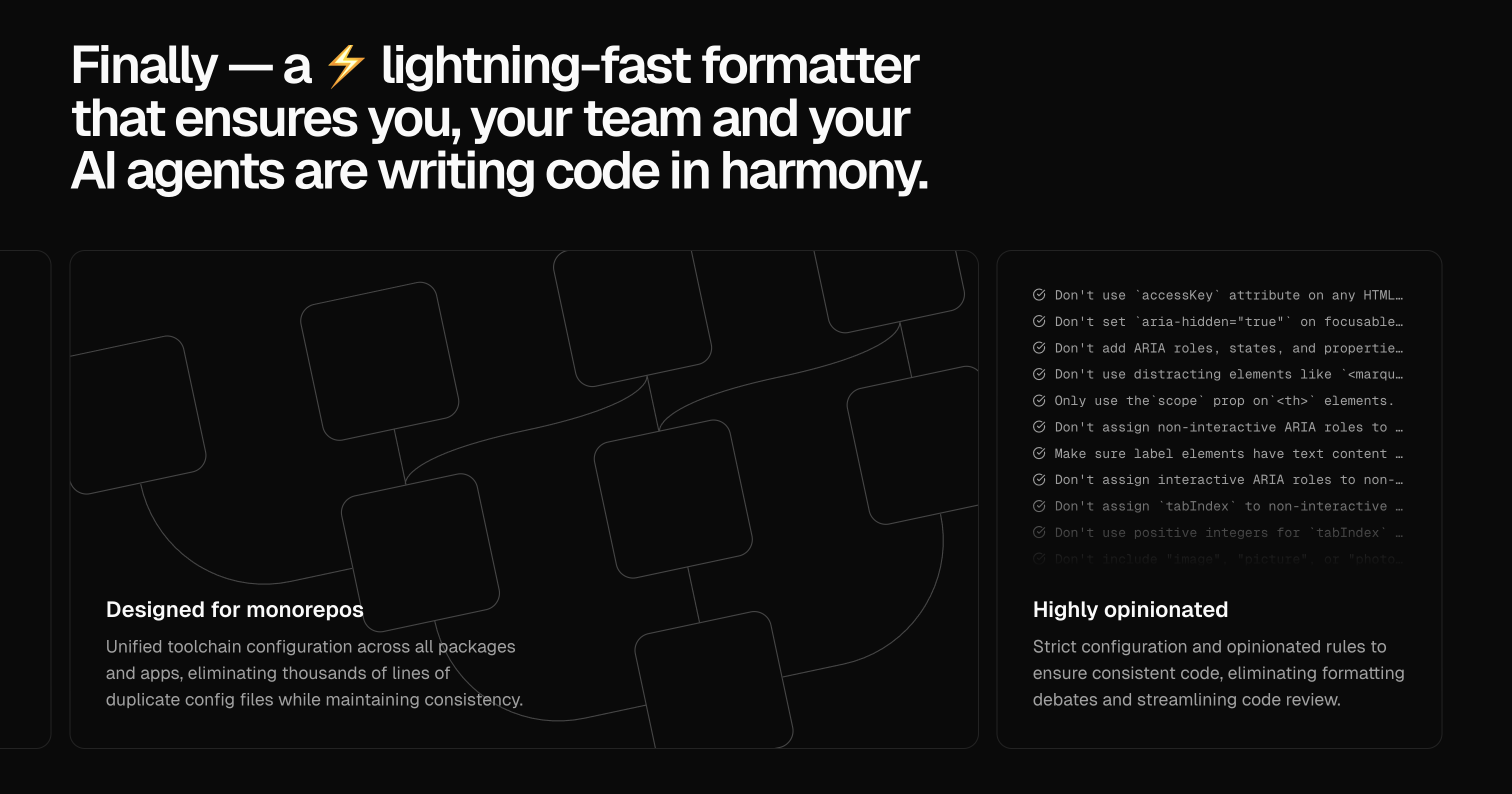 Ultracite - Formattazione di codice veloce e automatizzata per le app JavaScript media 4